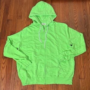 Cotton Citizen Full Zip Hoodie Distressed Lime‎ Green size XL NWT